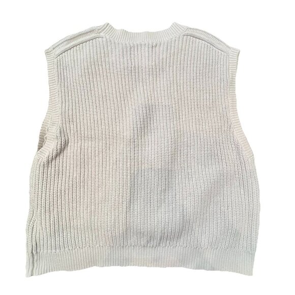Abercrombie & Fitch Women’s Sleeveless Sweater Vest Size Large White Crew Neck - Picture 2 of 6